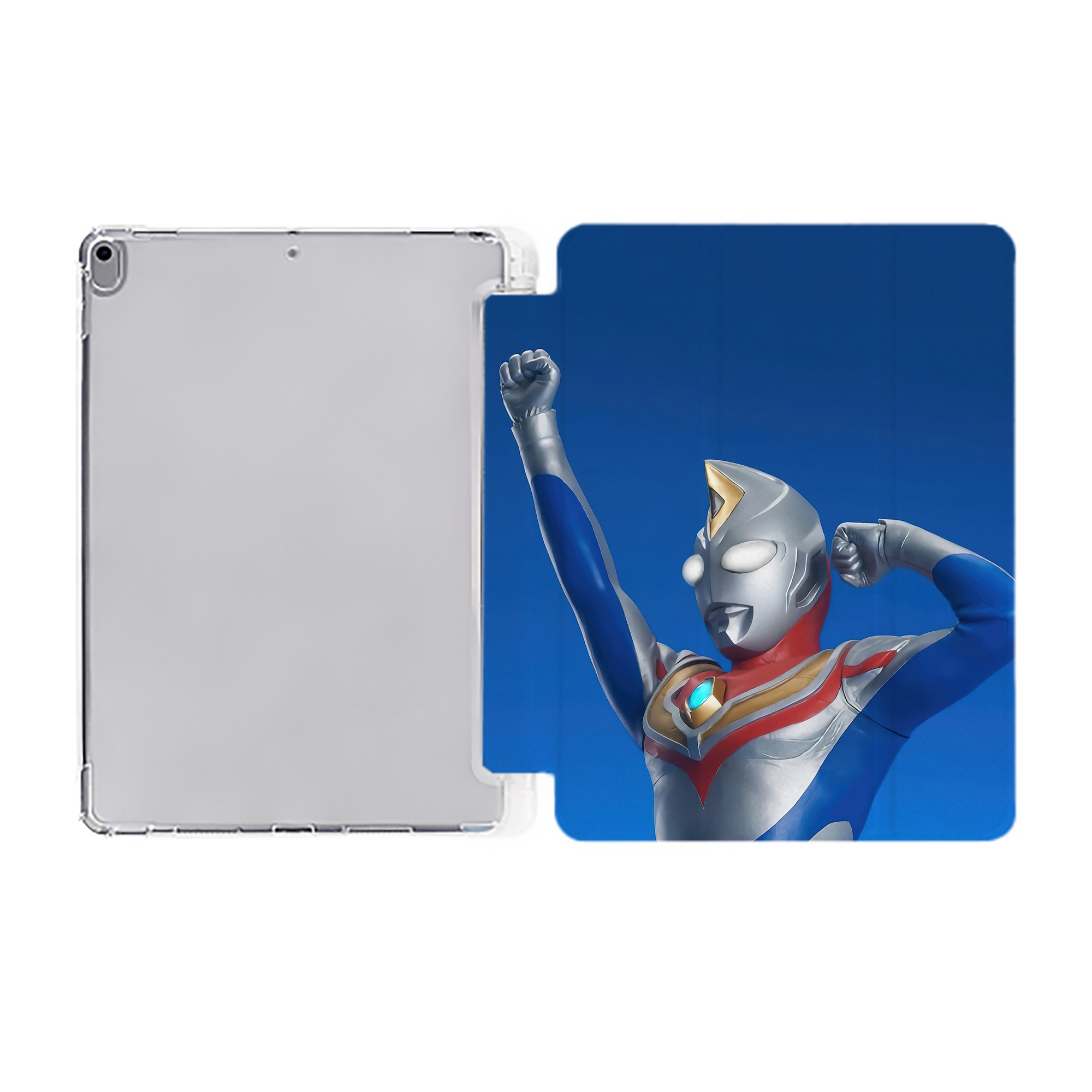 （画像用） ウルトラマン Ultraman IPad ケース ペン収納付き 三つ折りスタンド PUレザー×シリコン 対応機種9.5/10.5/10.9インチ